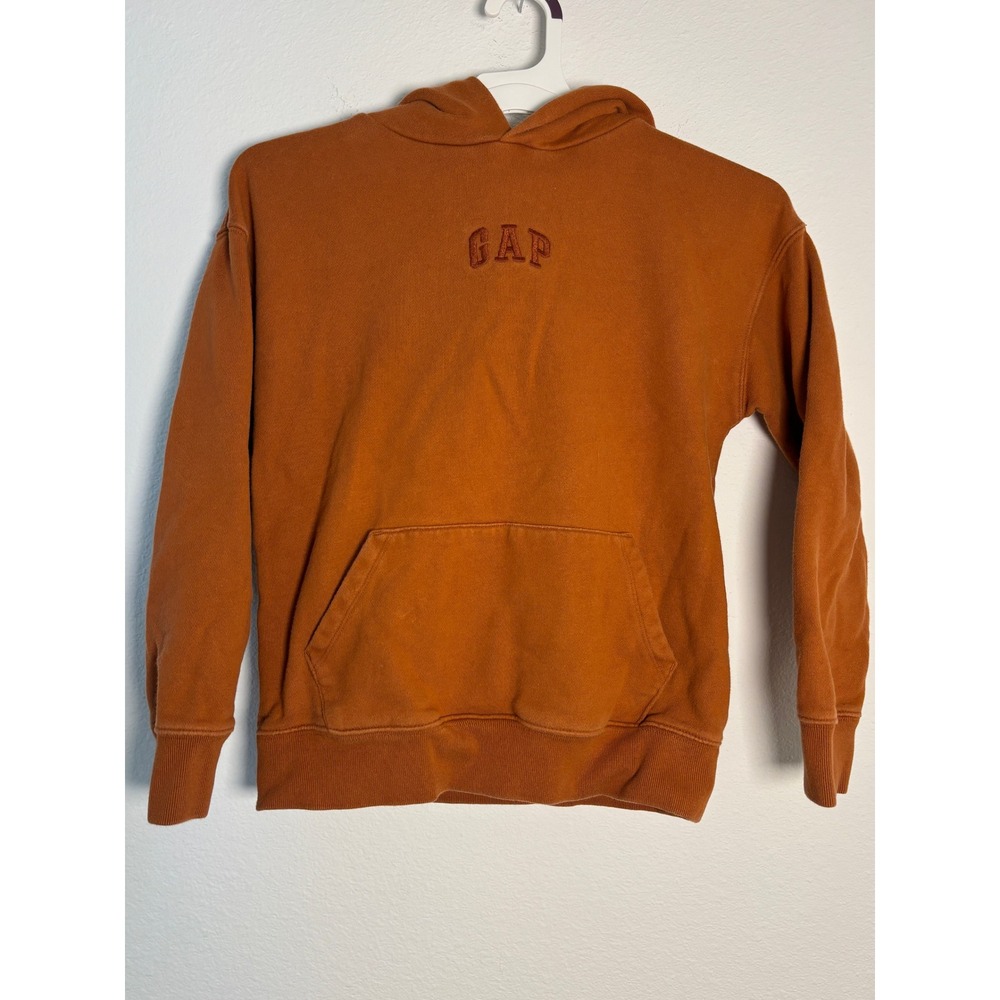 Gap Kids Generation Good Pullover Hoodie Burnt Orange Embroidered Logo Size L 10